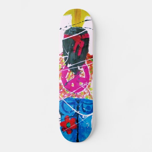 Groovy Hippie Peace Sign Skateboard (Voorkant)