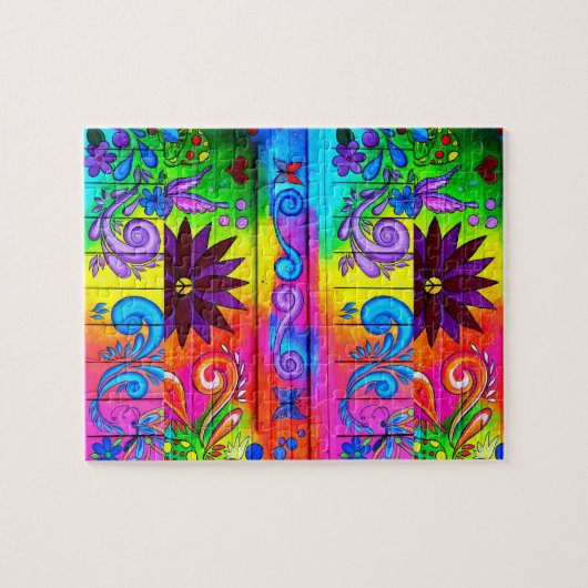 groovy hippie puzzel legpuzzel (Horizontaal)