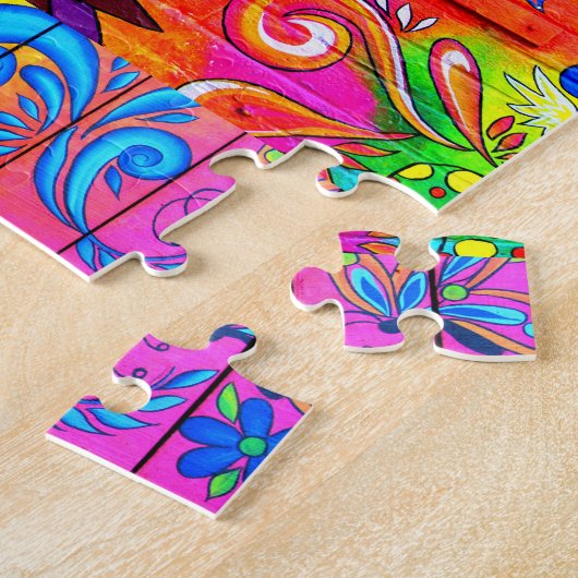 groovy hippie puzzel legpuzzel (Zijkant)