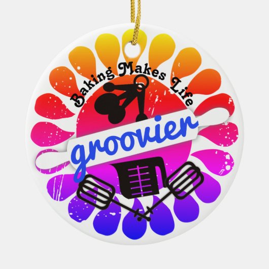 Groovy hippie regenboog bakken kerst ornament (Voorkant)