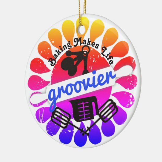 Groovy hippie regenboog bakken kerst ornament (Links)