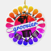 Groovy hippie regenboog bakken kerst ornament (Achterkant)