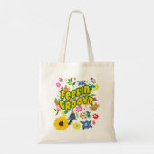 Groovy Hippie Retro Boho Bloem Tote Bag (Achterkant)