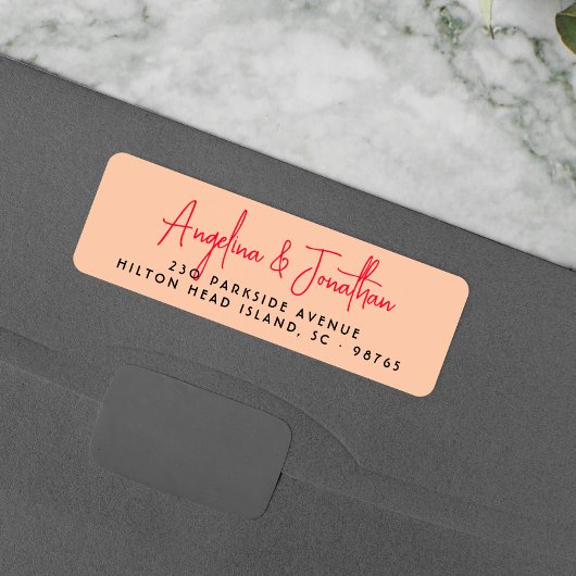 Groovy Hippie Retro Calligrafie Retouradres Etiket