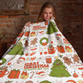 Groovy Hippie Retro Merry Kerstkerstkerstman Funny Fleece Deken