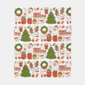 Groovy Hippie Retro Merry Kerstkerstkerstman Funny Fleece Deken (Voorkant)