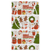 Groovy Hippie Retro Merry Kerstkerstkerstman Funny Klein Cadeauzakje (Achterkant)