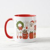 Groovy Hippie Retro Merry Kerstkerstkerstman Funny Mok (Links)