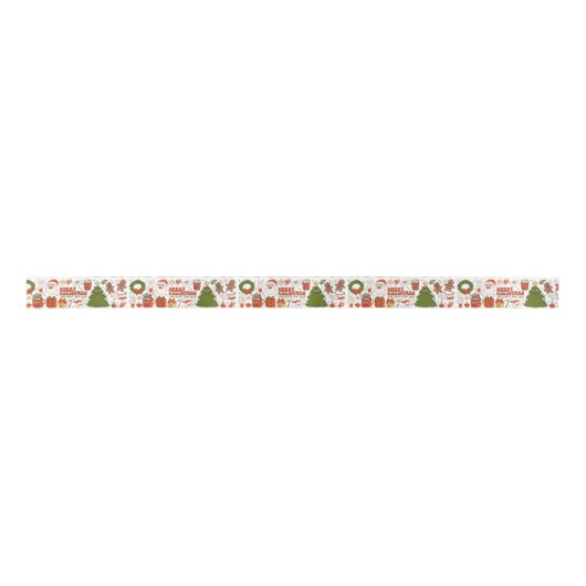 Groovy Hippie Retro Merry Kerstkerstkerstman Funny Satijnen Lint (Voorkant)