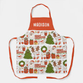 Groovy Hippie Retro Merry Kerstkerstkerstman Funny Schort (Voorkant)