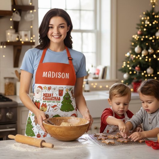 Groovy Hippie Retro Merry Kerstkerstkerstman Funny Schort