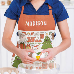 Groovy Hippie Retro Merry Kerstkerstkerstman Funny Schort