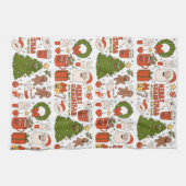 Groovy Hippie Retro Merry Kerstkerstkerstman Funny Theedoek (Horizontaal)