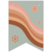 Groovy Hippie Retro Miss tegen Mrs. Vrijgezellenfe Vlaggetjes (Eerste vlag)