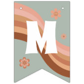 Groovy Hippie Retro Miss to Mrs Bruiloft Feest Vlaggetjes (Derde vlag)