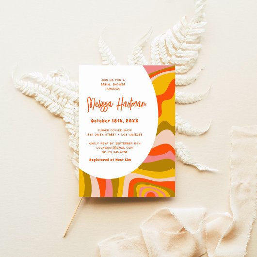 Groovy Hippie Retro Vrijgezellenfeest Kaart