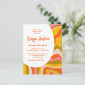 Groovy Hippie Retro Vrijgezellenfeest Kaart (Staand voorkant)