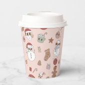 Groovy Hippie Santa Kerstmis Verjaardagsfeest Papieren Bekers (Achterkant)