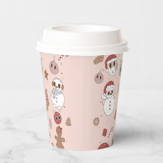 Groovy Hippie Santa Kerstmis Verjaardagsfeest Papieren Bekers (Rechts)