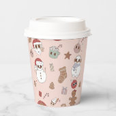 Groovy Hippie Santa Kerstmis Verjaardagsfeest Papieren Bekers (Voorkant)