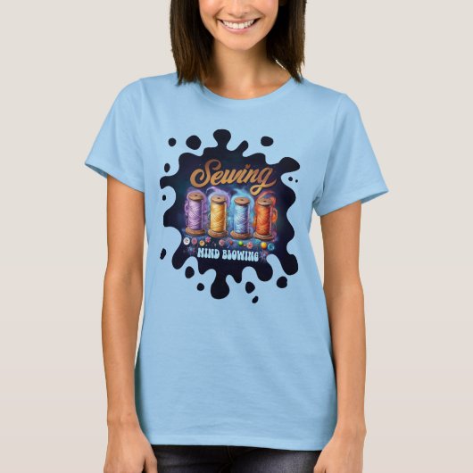 Groovy hippie sewing notions quilter seamstress t-shirt (Voorkant)
