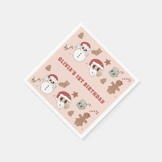 Groovy Hippie Sinterklaas Kerst Verjaardag  Servet (Hoek)