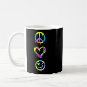 Groovy Hippie Tie Dye Vredesteken Hart Smile Face Koffiemok
