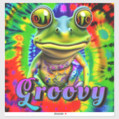 Groovy Hippie Trippy Frog Psychedelic Sticker (Vel)