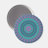 Groovy Hippie Trippy Kleurrijke Jewel Tone Mandala Magneet (Voorkant / Achterkant)