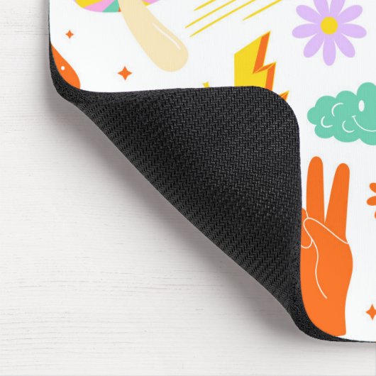 Groovy Hippie Trippy Retro Flower Funky Vibes Muismat (Hoek)