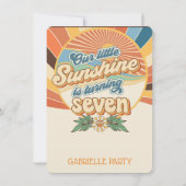 Groovy hippie uitnodiging 7e verjaardag bohaan (Achterkant)