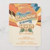 Groovy hippie uitnodiging 7e verjaardag bohaan (Voorkant / Achterkant)