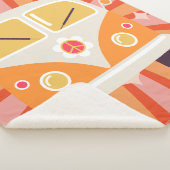 Groovy Hippie Van Roze & Sinaasappel 60s Retro Sherpa Deken (3/4)