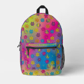 Groovy Hippie Vrede en Bloem Douche Tie Dye Bedrukte Rugzak (Voorkant)