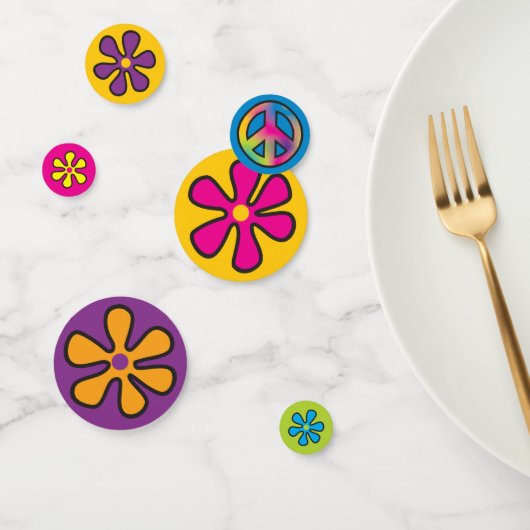 Groovy Hippie Vrede en Bloemkracht Confetti (Groep)