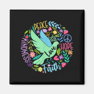 Groovy Hippie Vrede Hoop Liefde Vrede Vogel Wereld Magneet