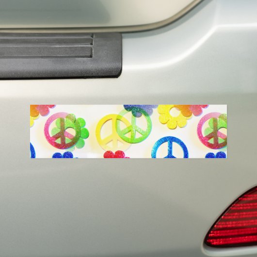 Groovy Hippie vredessignalen ventilator Bumpersticker (Op auto)