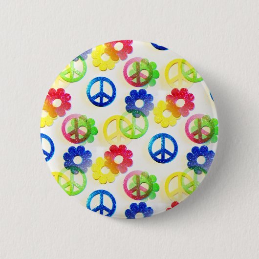 Groovy Hippie vredessignalen ventilator Ronde Button 5,7 Cm (Voorkant)