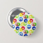 Groovy Hippie vredessignalen ventilator Ronde Button 5,7 Cm (Voorkant /achterkant)