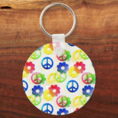 Groovy Hippie vredessignalen ventilator Sleutelhanger (Voorkant)
