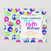 Groovy Hippie vredessignalen ventilatorkracht Kaart (Voorkant / Achterkant)