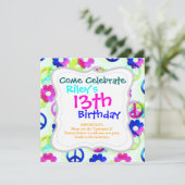 Groovy Hippie vredessignalen ventilatorkracht Kaart (Staand voorkant)