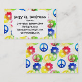 Groovy Hippie-vredessignalen: ventilatorkracht Visitekaartje (Voorkant / Achterkant)