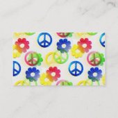Groovy Hippie-vredessignalen: ventilatorkracht Visitekaartje (Achterkant)