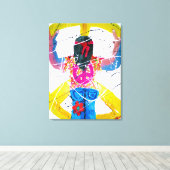 Groovy Hippie Vredesteken Canvas Afdruk (Insitu (Houten vloer))