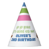 "Groovy Hippo Birthday Bash Bonanza!" Feesthoedjes (Voorkant)