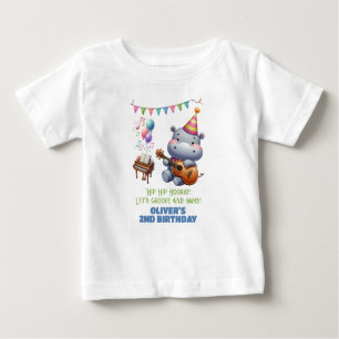 "Groovy Hippo Birthday Bash Bonanza!" Uitnodiging