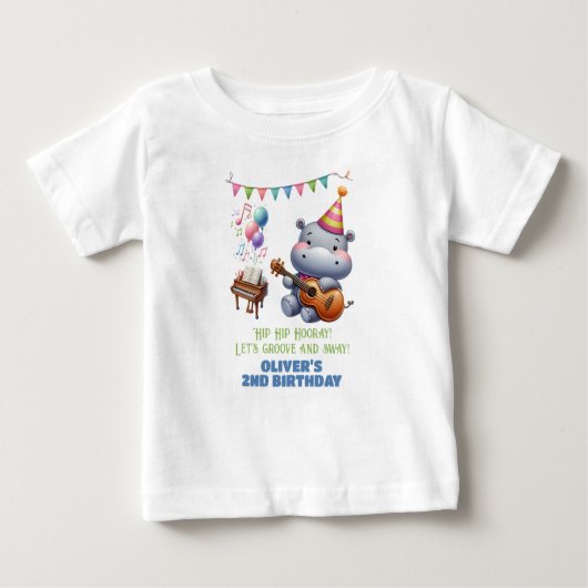 "Groovy Hippo Birthday Bash Bonanza!" Uitnodiging (Voorkant)
