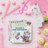 "Groovy Hippo Birthday Bash Bonanza!" Uitnodiging Papieren Bordje (Feest)