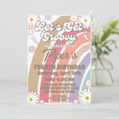 Groovy Hippy Boho Rainbow & Daisy Girls Birthday I Kaart (Staand voorkant)